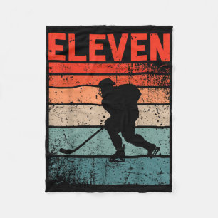 11. Geburtstag Retro Eishockey 11 Jahre alter Jung Fleecedecke