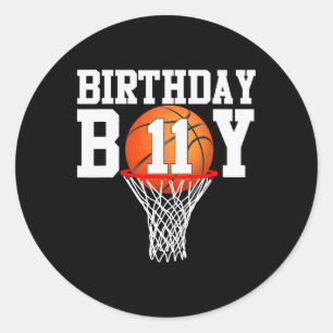 11. Geburtstag Sport 11 Jahre alt Bysketbyll 11 Ju Runder Aufkleber