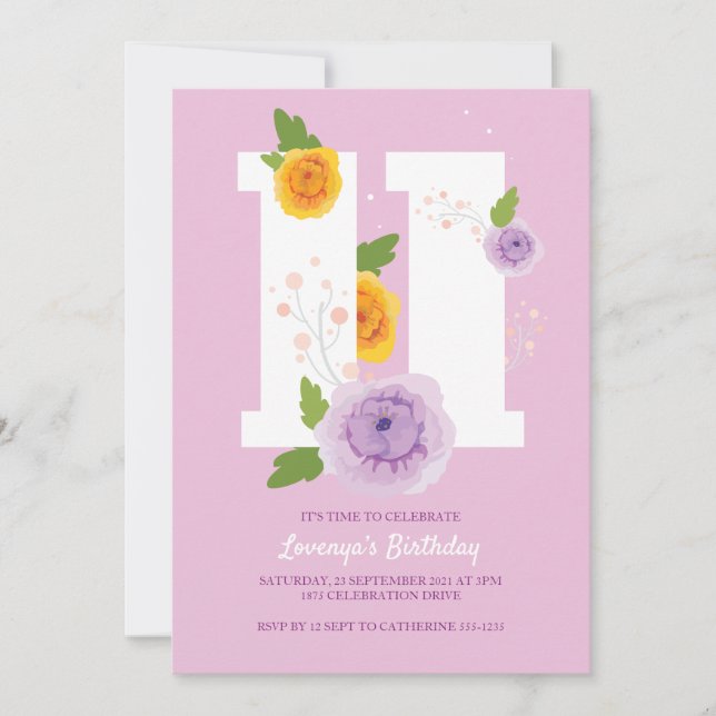 11. Geburtstagsparty Save The Date (Vorderseite)