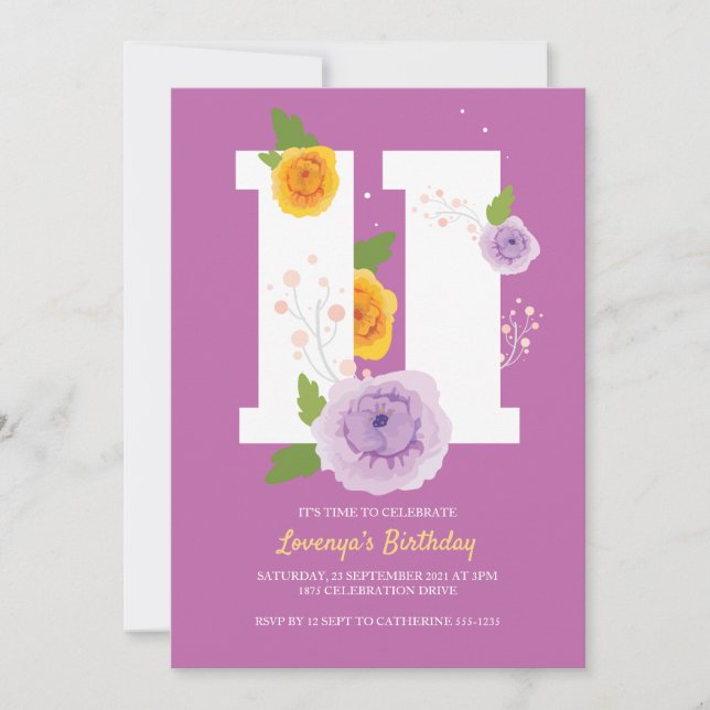 11. Geburtstagsparty Save The Date (Vorderseite)