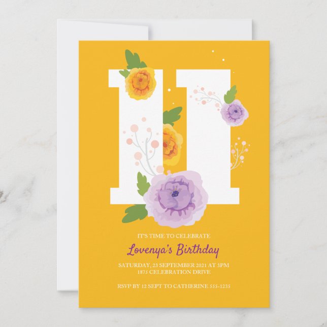 11. Geburtstagsparty Save The Date (Vorderseite)