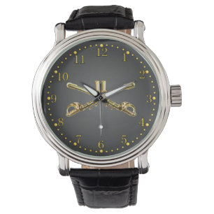 11. Gekreuzte Säbel-Uhr ACR Messing Armbanduhr