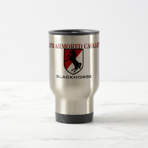 11. Gepanzerte Kavallerie Blackhorse Reise-Tasse Reisebecher