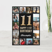 11. Glückwunsch zum Geburtstag Schwarz und Gold Fo