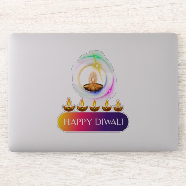 #11.Happy Diwali das Lichteffekt Indiens Aufkleber (Computer)