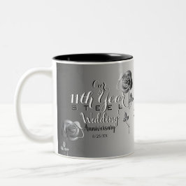 11. Hochzeitsfeier mit Rose aus Stahl Zweifarbige Tasse