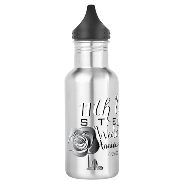 11. Hochzeitsfest aus Stahl Edelstahlmatte Edelstahlflasche (Links)