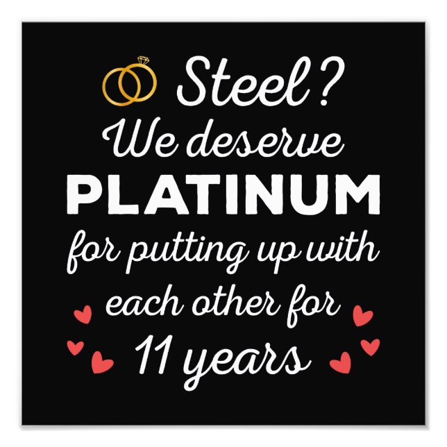 11. Hochzeitstag I - Steel Funny Couple Fotodruck (Vorne)