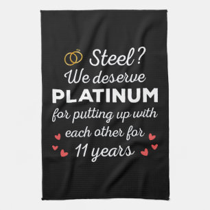 11. Hochzeitstag I - Steel Funny Couple Geschirrtuch