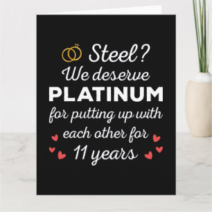 11. Hochzeitstag I - Steel Funny Couple Karte