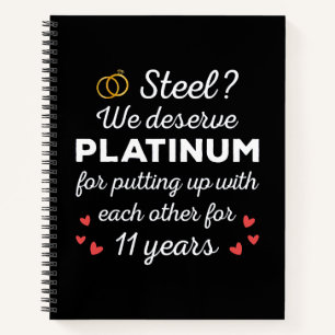 11. Hochzeitstag I - Steel Funny Couple Notizbuch