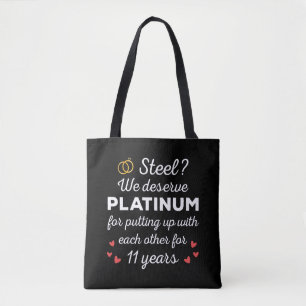 11. Hochzeitstag I - Steel Funny Couple Tasche