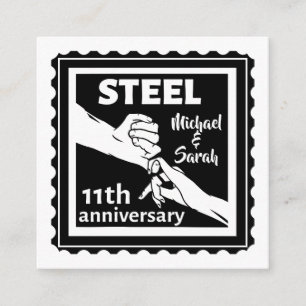 11. Hochzeitstag mit Händen Begleitkarte