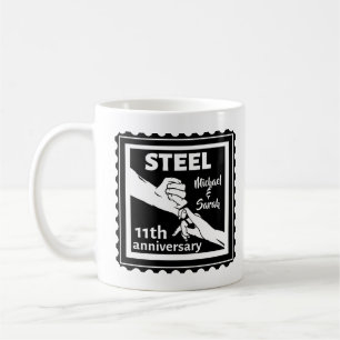 11. Hochzeitstag mit Händen Kaffeetasse