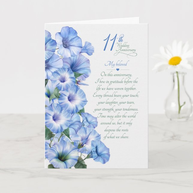 11. Hochzeitstag Sentimentale Prunkwinde Karte (Kleine Pflanze)