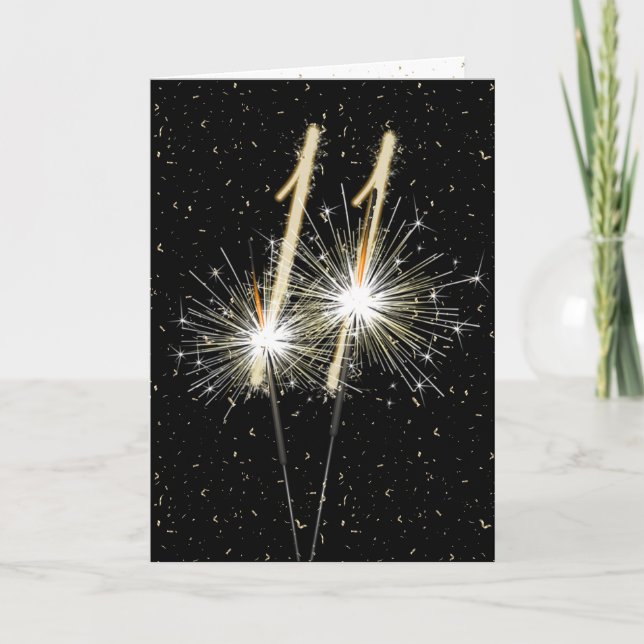 11. Hochzeitstag Sparkler Karte (Vorderseite)