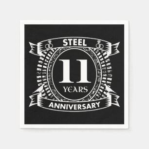 11. Hochzeitstag Stahl Serviette