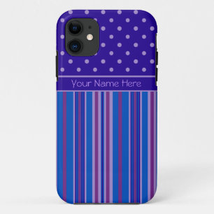 11 iPhone 5/5s Coque à personnaliser : Stripes, Polka