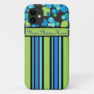 11 iPhone personnalisé 5/5s Coque : Lunes bleues et b