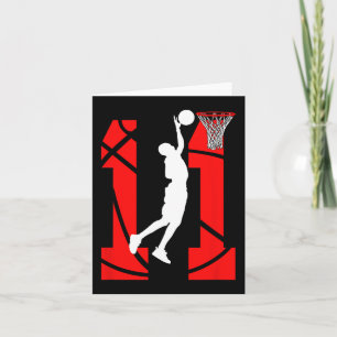11 Jahre alt 11. Geburtstag Boy Basketball Liebhab Karte