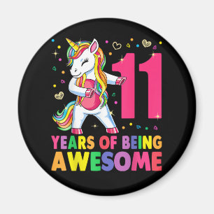 11 Jahre alt Einhorn Flossing 11. Geburtstagskind  Magnet
