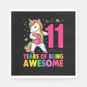 11 Jahre alt Einhorn Flossing 11. Geburtstagskind Serviette