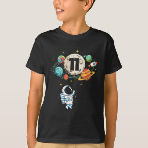 11 Jahre alt Geburtstag Junge Astronauten Raum 11. T-Shirt