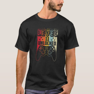 11 Jahre alt Stufe 11 Entsperrt 11. Geburtstag Jun T-Shirt