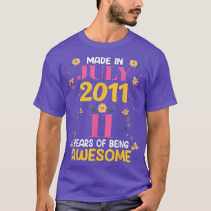11 Jahre Alte Geschenke Mädchen gemacht im Juli 20 T-Shirt