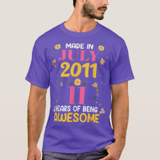 11 Jahre Alte Geschenke Mädchen gemacht im Juli 20 T-Shirt