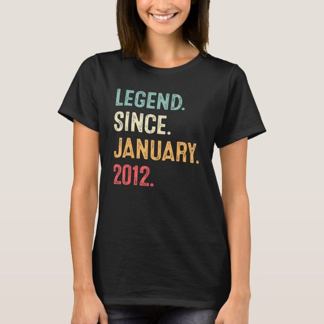 11 Jahre alte Legende Seit Januar 2012 11. Geburts T-Shirt (Vorderseite)