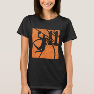 11 Jahre alter Basketball Dunk 11. Geburtstagspart T-Shirt