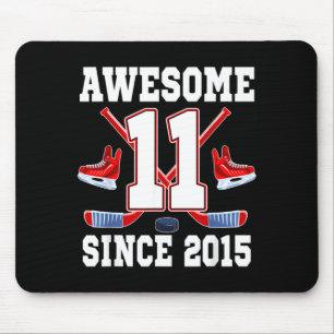 11 Jahre großartig seit 2015 Hockey-Themen-Geburts Mousepad
