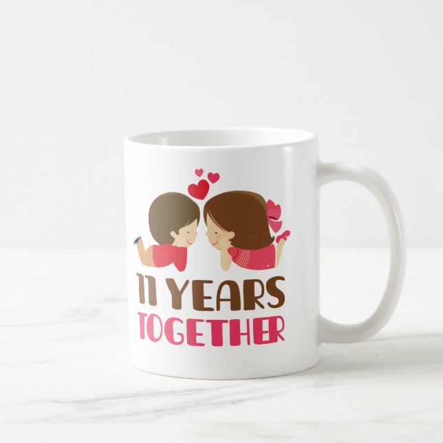 11. Jahrestags-Geschenk für sie Kaffeetasse (Rechts)