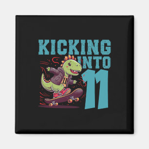 11-jähriger Skater Skateboard fährt T-Rex Dinosaur Magnet