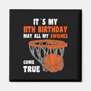 11-jähriges Glück 11. Geburtstag Basketball 11. Bi Magnet