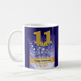 11-jähriges Jubiläum einer CUSTOM-Erholung Fettdru Kaffeetasse