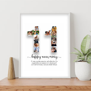 11. Jubiläum Foto Collage Poster