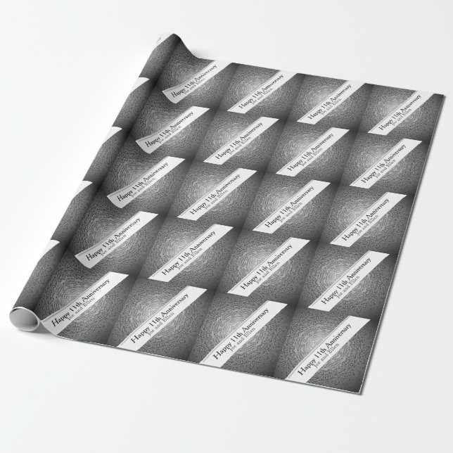 11. Jubiläum Stahl bearbeitbar Geschenkpapier (Ungerollt)