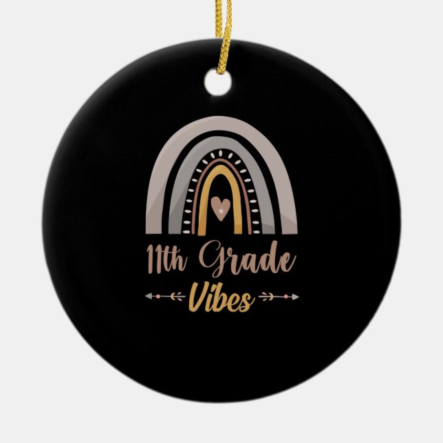 11. Klasse Vibes Elfte Klasse Zurück zur Schule Keramik Ornament (Vorne)