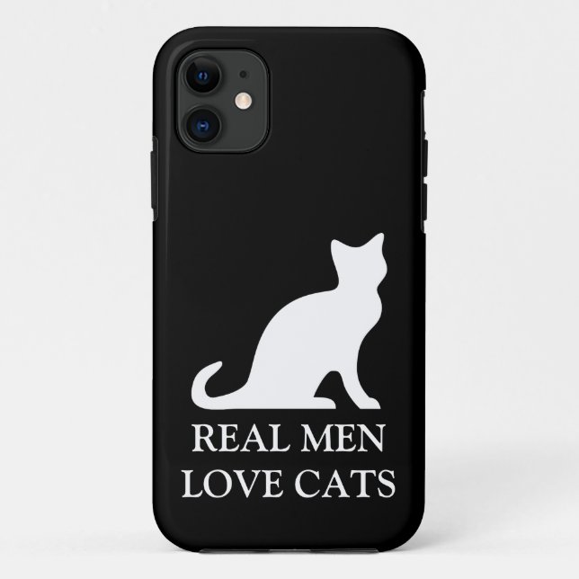 11 Les vrais hommes aiment les chats coque iphone (Dos)