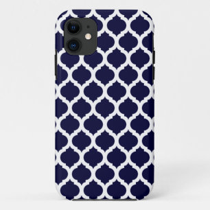 11 Marine Blue Marocain Motif iPhone 5 Coque