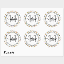 11 Monat Meilenstein Baby Giraffen und Balloons Runder Aufkleber