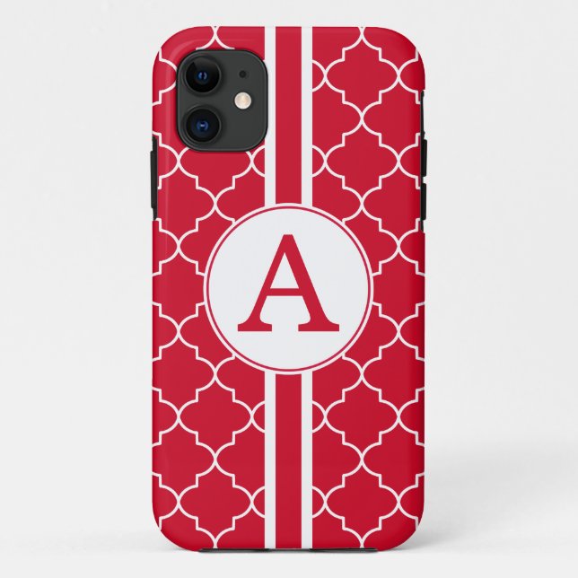 11 Monogramme rouge vif iPhone 5 Coque (Dos)