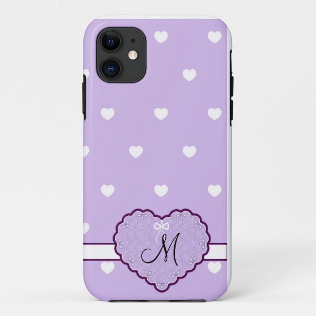 11 Monogrammed Heart iPhone 5 Coque (Dos)