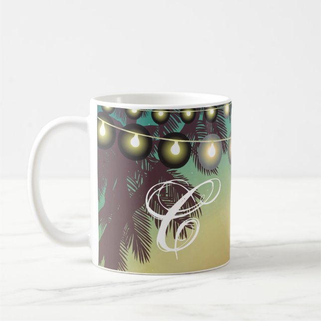  11 Oz. Coffee Mug Beach Sunset Palmiers String L (Gauche)