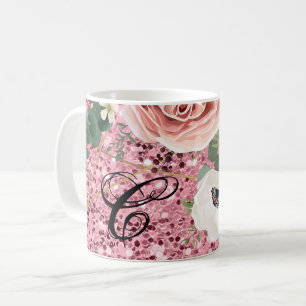 11 Oz. Kaffee Tasse Geometric Garden Rose Glitzer