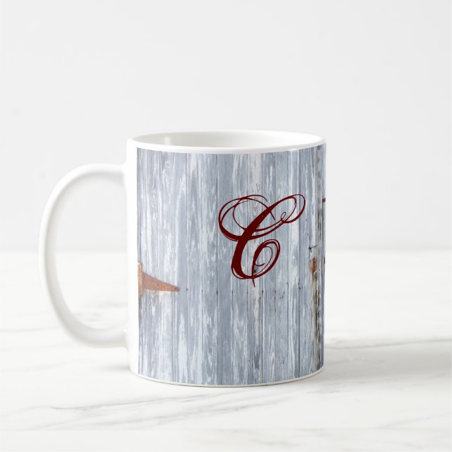 11 Oz. Kaffeemaschine Tasse Weißwaschholz Barntür  (Links)