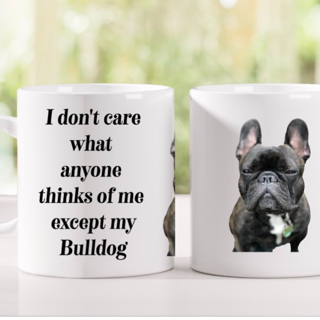 11 oz Mug de Chien Amusant Noir Français (Créateur téléchargé)