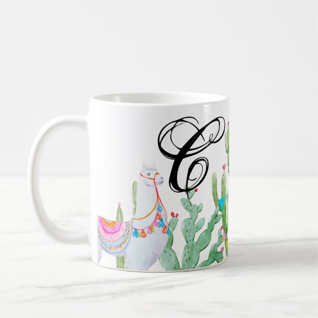 11 Oz. Tasse Boho Llama Bohemisch Cacti (Links)